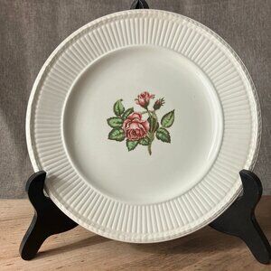 Vtg Wedgwood Edme Moss Rose Porcelain Brown Stamp 60s Salad Plate